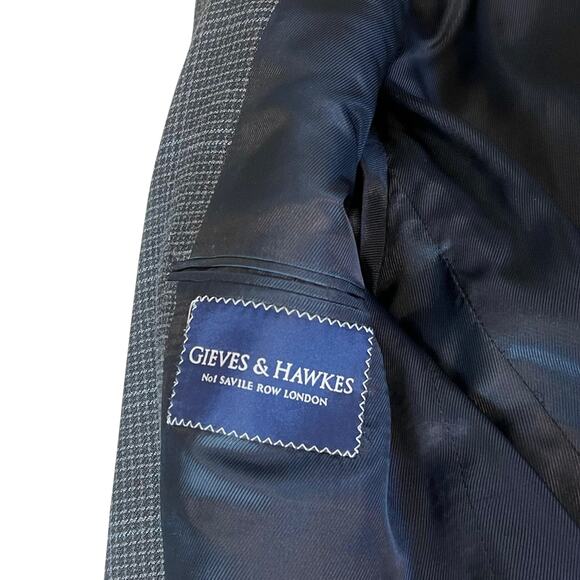 Gieves & Hawkes Saville Row Silk & Wool Blazer Sport Coat 2-Button Jacket Sz 44L - Picture 8 of 11